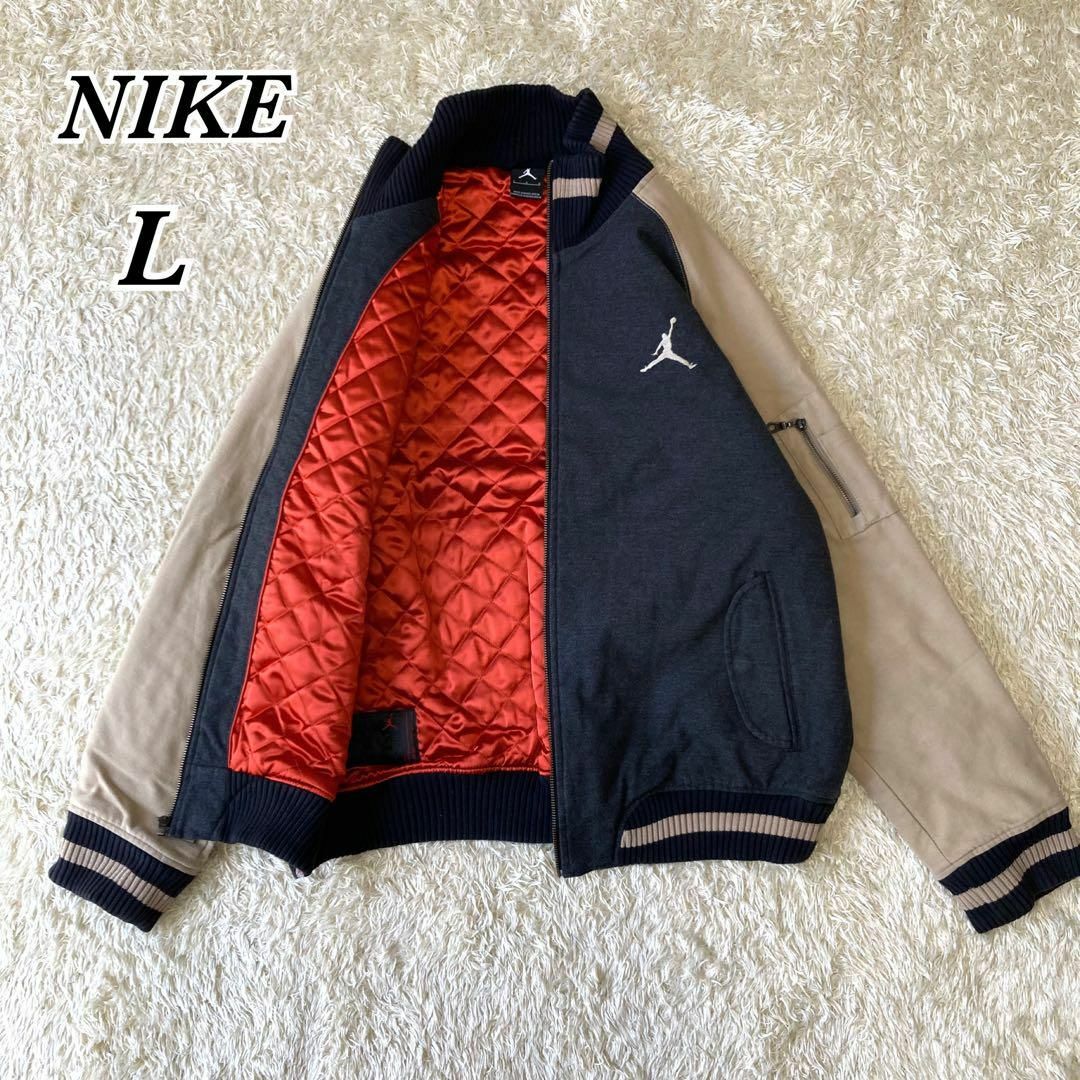 NIKE - NIKE JORDAN 刺繍ロゴ 裏地キルティング ブルゾン ジャケットの