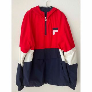 フィラ(FILA)のFILA フィラ ナイロンジャケット アノラックパーカー 赤×紺×白 メンズL(ナイロンジャケット)