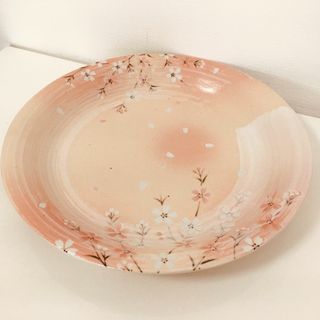 窯元敬白　桜　大皿（直径約28cm）丸皿　ピンク(食器)