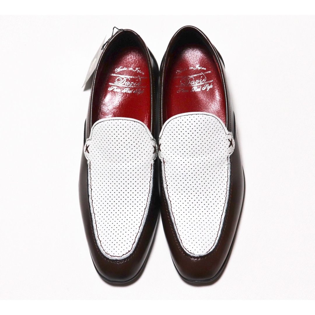 《David》箱付新品 パンチング レザードライビングシューズ 26.5cm