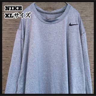 ナイキ(NIKE)の【ナイキ】ロンT　スウォッシュロゴ　ワンポイントロゴ　グレー　メキシコ製74(Tシャツ/カットソー(七分/長袖))