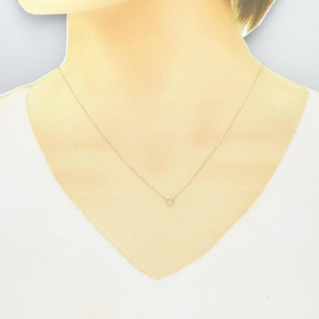 K10YG ソリティア ダイヤモンド ネックレス 0.10CT-