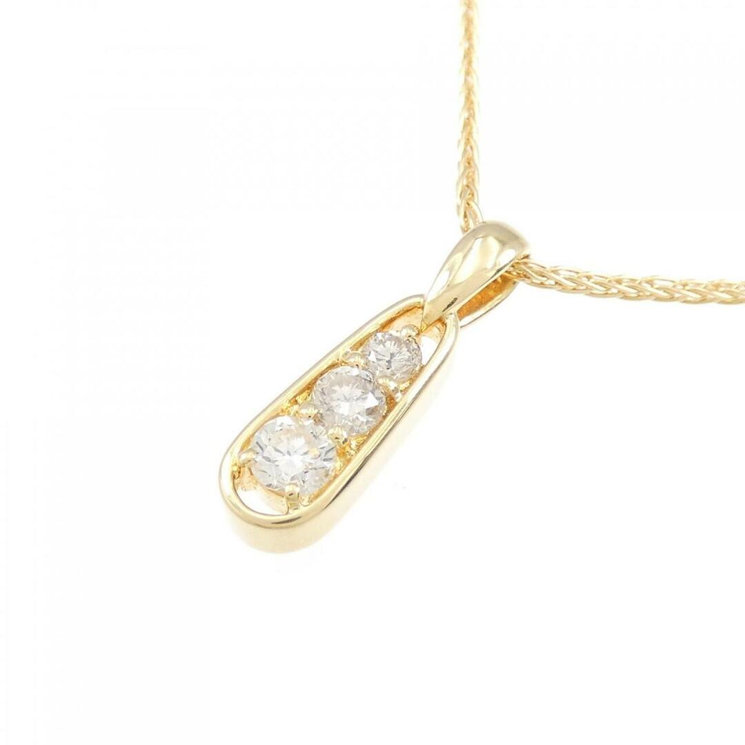 K18YG スリーストーン ダイヤモンド ネックレス 0.29CT