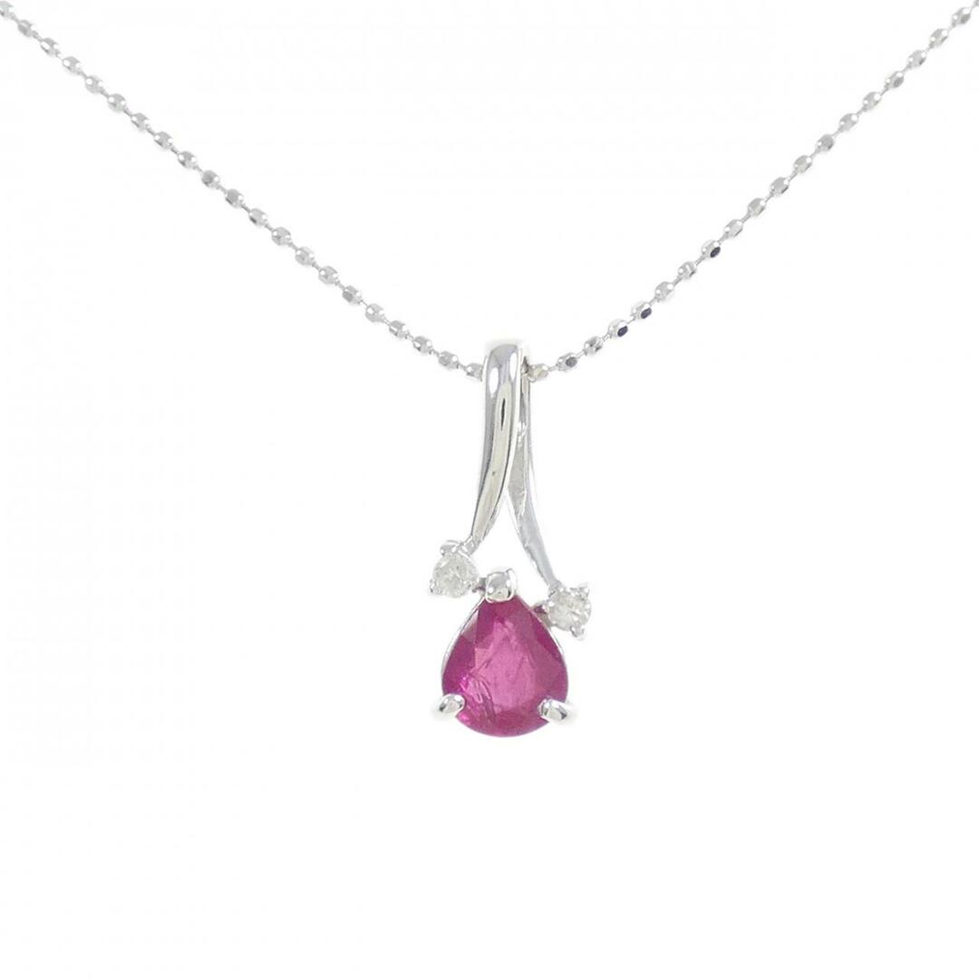 ご注意くださいK18WG ルビー ネックレス 0.59CT