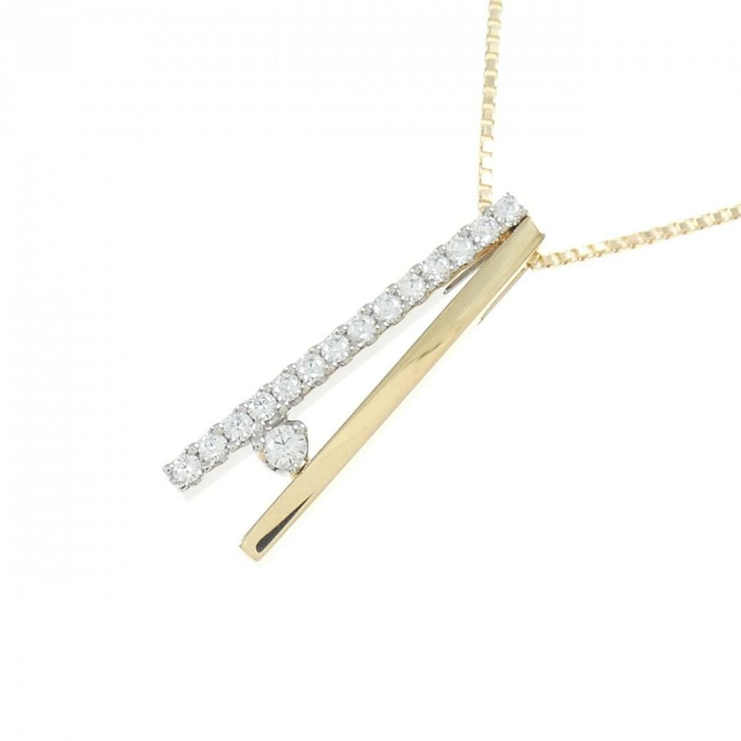 K18YG/PT ダイヤモンド ネックレス 0.17CT