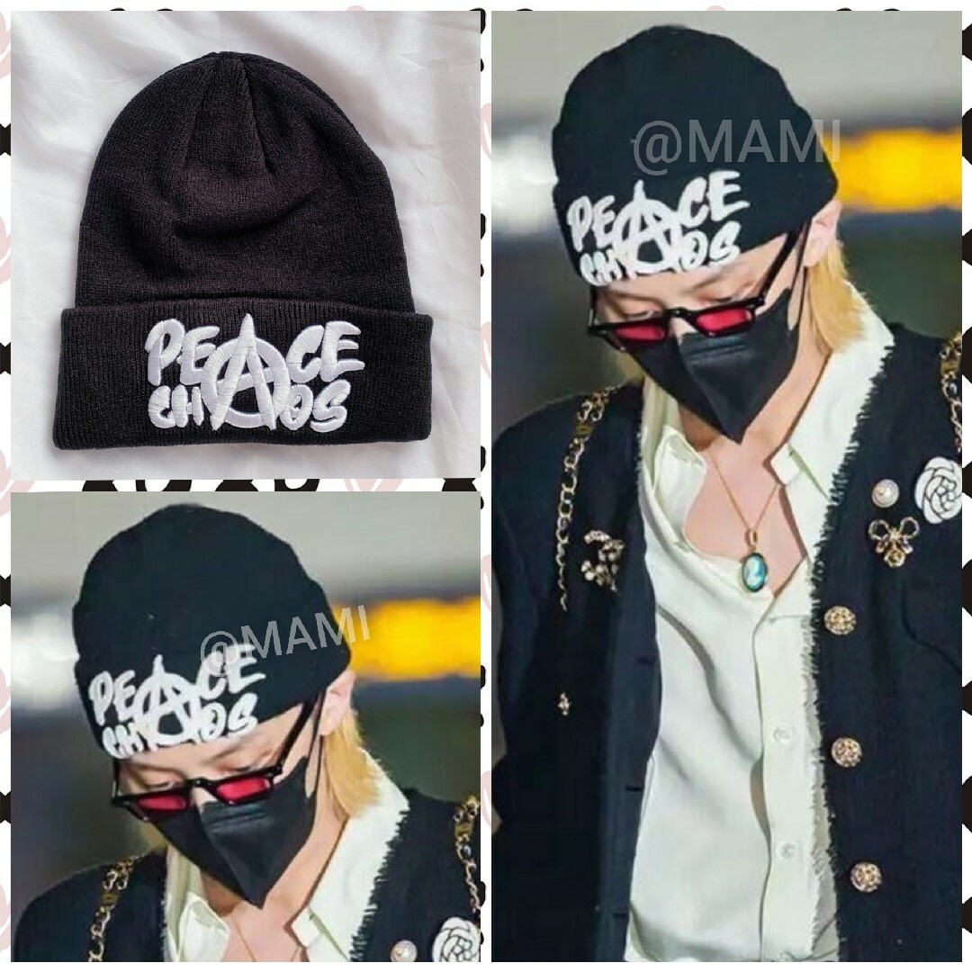 PEACEMINUSONE(ピースマイナスワン)の♥️PEACE CHAOS ニットキャップ ♥️ G-DRAGON  ニット帽 メンズの帽子(ニット帽/ビーニー)の商品写真