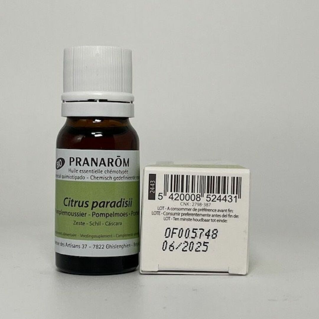 PRANAROM(プラナロム)のhana様　プラナロム グレープフルーツ BIO 10ml×2本　精油 コスメ/美容のリラクゼーション(エッセンシャルオイル（精油）)の商品写真