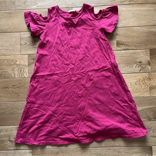 ジーユー(GU)のワンピース GU 子供服 ピンク サイズ１３０(ワンピース)