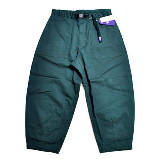 ザノースフェイス(THE NORTH FACE)の未使用 パープルレーベル ワイドパンツ クロップド 緑 W32 (ワークパンツ/カーゴパンツ)