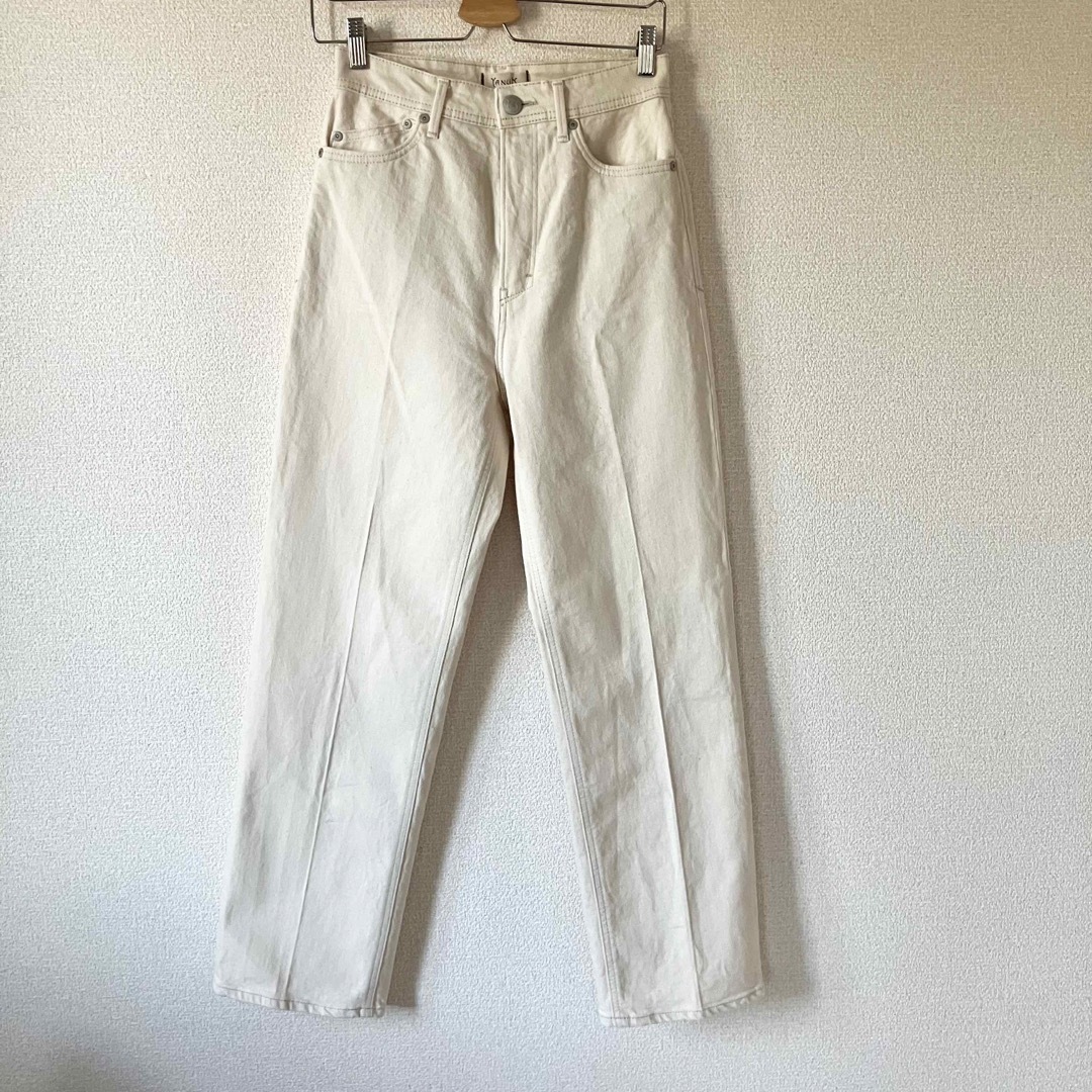 YANUK ボーイズストレート Lea 26 ECR アイボリー デニムパンツ