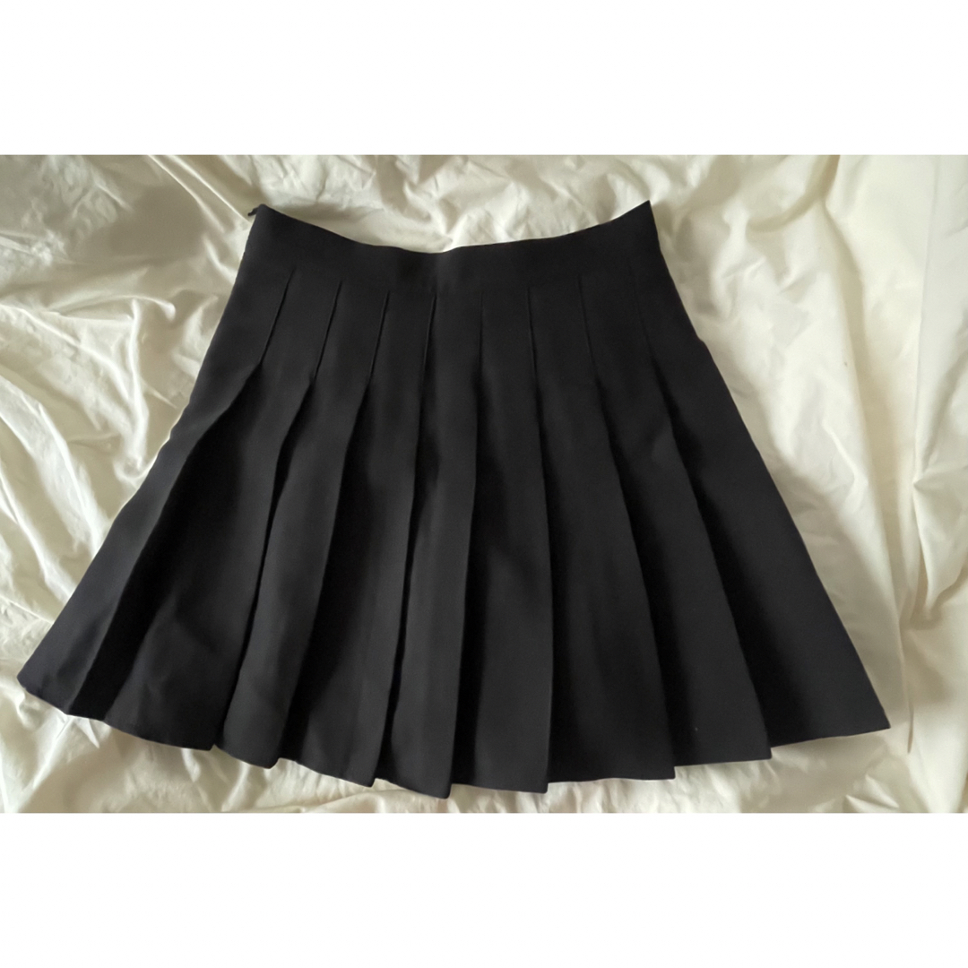 ノーブランド プリーツスカート 黒 インパン付き レディースのスカート(ミニスカート)の商品写真