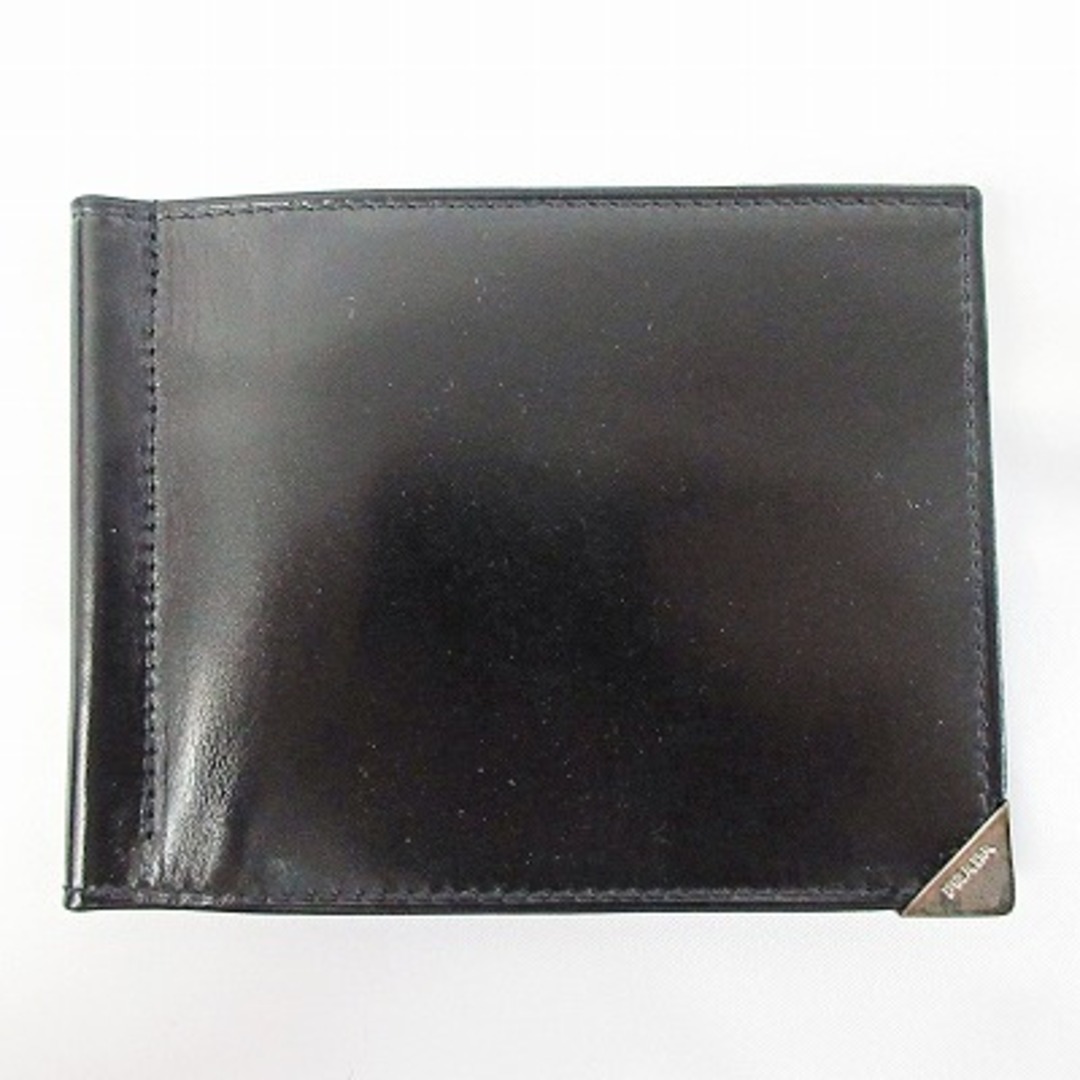 プラダ M15 マネークリップ ビルケース コンパクトウォレット 折り財布 黒