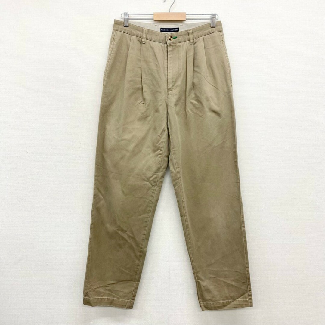 TOMMY HILFIGER(トミーヒルフィガー)のトミーヒルフィガー チノパンツ ツータック W32 L32.5 カーキ TOMMY HILFIGER 【中古】 メンズのスーツ(スラックス/スーツパンツ)の商品写真