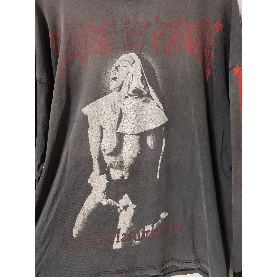 【値下げ不可】古着 90s cradle of filth ロンＴ 鬼フェード メンズのトップス(Tシャツ/カットソー(七分/長袖))の商品写真