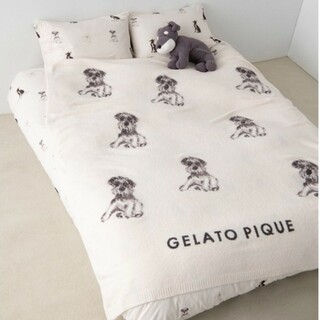 ジェラートピケ(gelato pique)の【Sleep】CAT&DOGジャガードマルチカバー(毛布)
