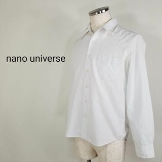 ナノユニバース(nano・universe)のnano universeメンズS長袖コットンリネンシャツ薄青系(Tシャツ/カットソー(半袖/袖なし))