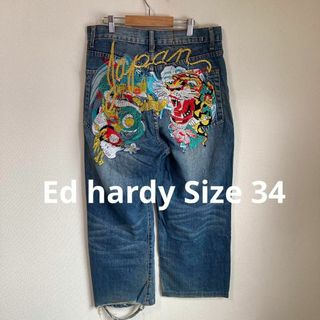 エドハーディー(Ed Hardy)のEd hardy エドハーディー　デニムパンツ ジーンズ　ジーパン　刺繍　34(デニム/ジーンズ)