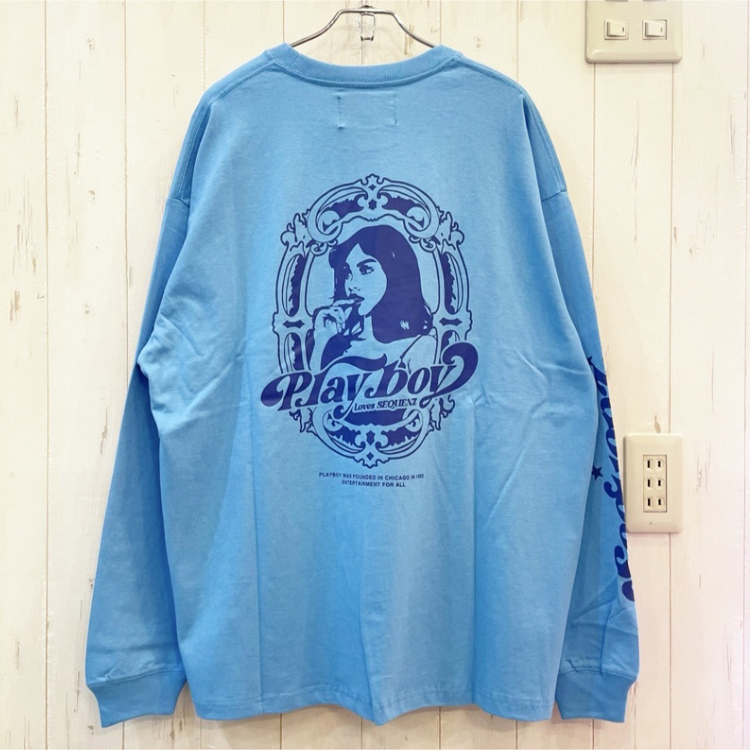 新品タグ付き　PLAYBOY MIRROR GIRL TEE ブルー　Y2K