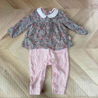 ベビーギャップ(babyGAP)のbaby GAP 花柄カバーオール　70cm(カバーオール)