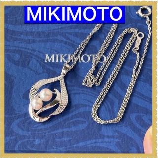 MIKIMOTOミキモト ネックレス　アコヤ真珠×2  5mmup シルバー