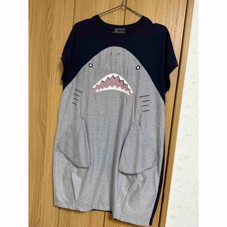 サメ　BIGTシャツ　ワンピース