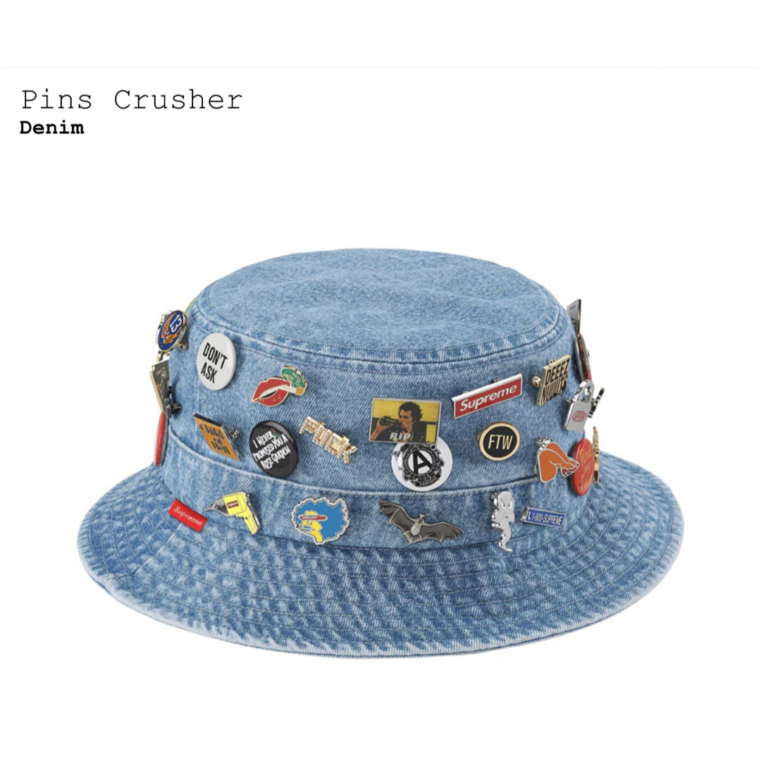 Supreme(シュプリーム)のsupreme pins crusher denim S/M 新品未着用 メンズの帽子(ハット)の商品写真