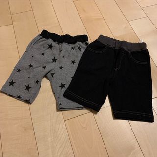 シマムラ(しまむら)の新品　ハーフパンツ　黒　グレー　星柄　90(パンツ/スパッツ)