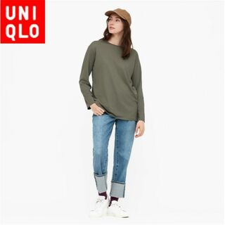 ユニクロ(UNIQLO)の新品 ユニクロ 430273 コットンロングT（長袖）56 Olive(Tシャツ(長袖/七分))