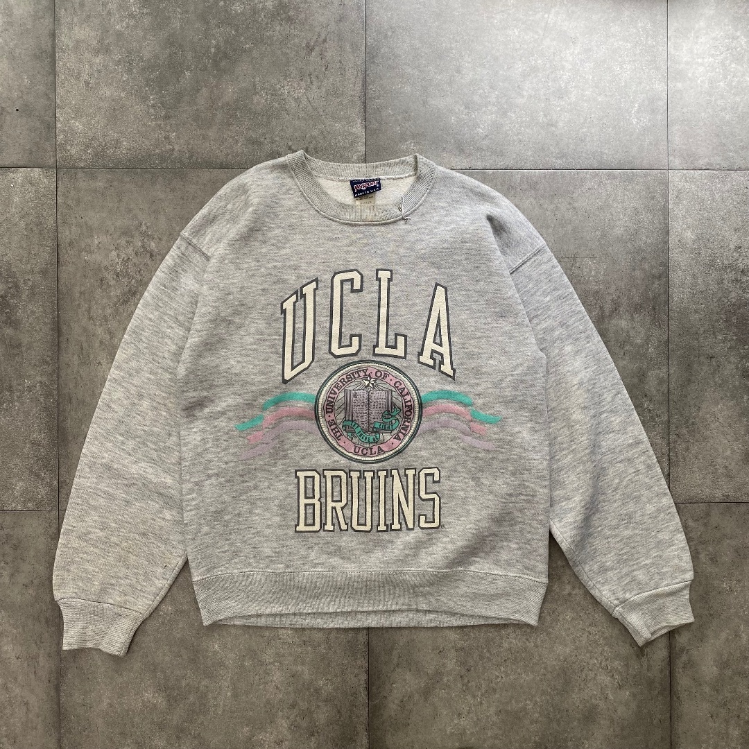 90s ジャンスポーツ カレッジロゴスウェット USA製 M グレー UCLA