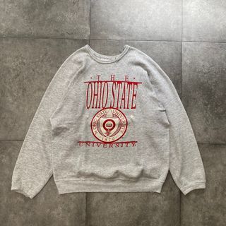 80s tultex カレッジロゴスウェット オハイオ USA製 M グレー(スウェット)