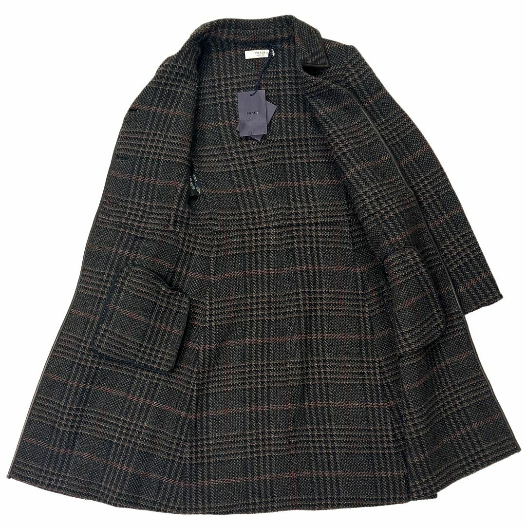 PRADA プラダ コート アンゴラ チェック レディース 40 M-www