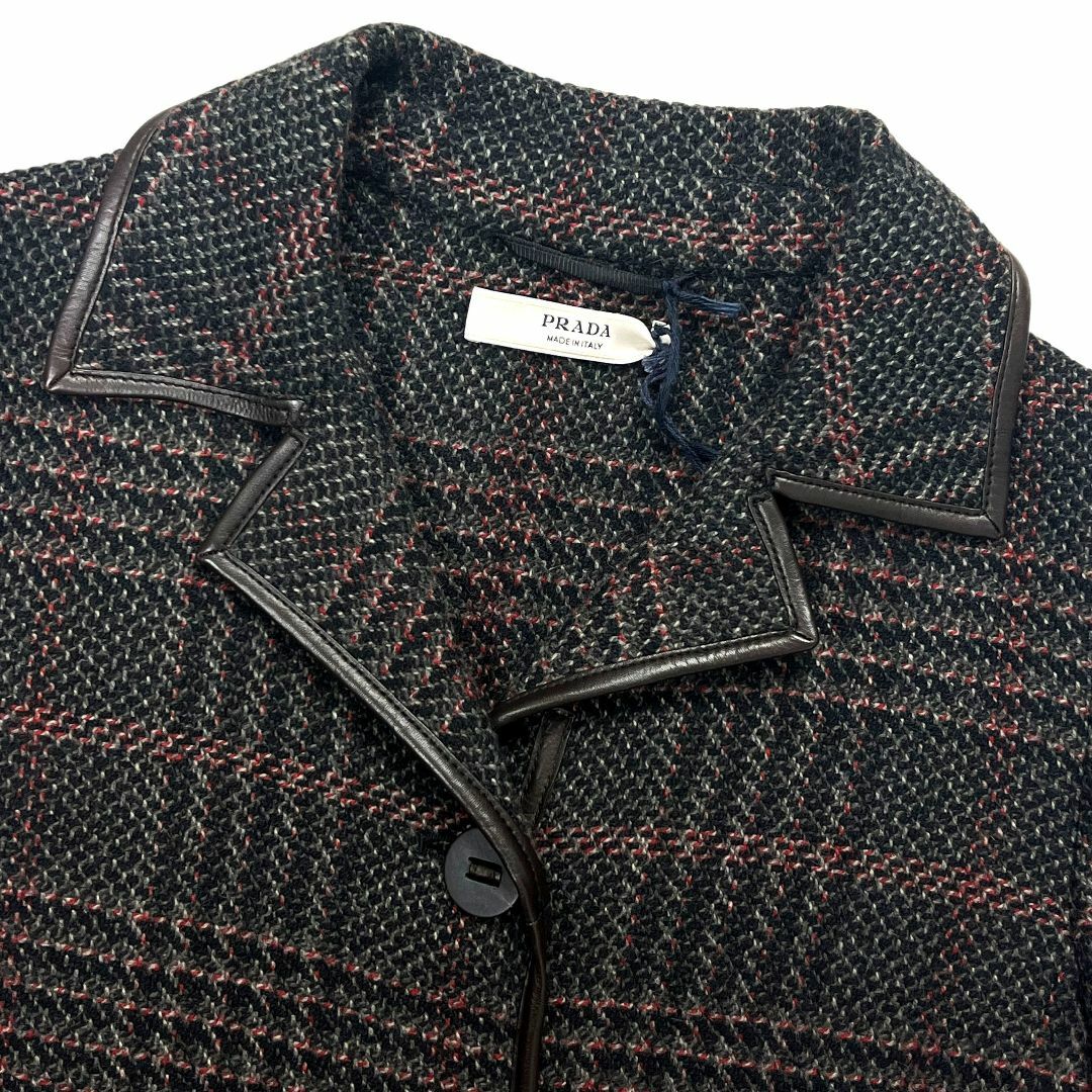 PRADA プラダ コート アンゴラ チェック レディース 40 M-www