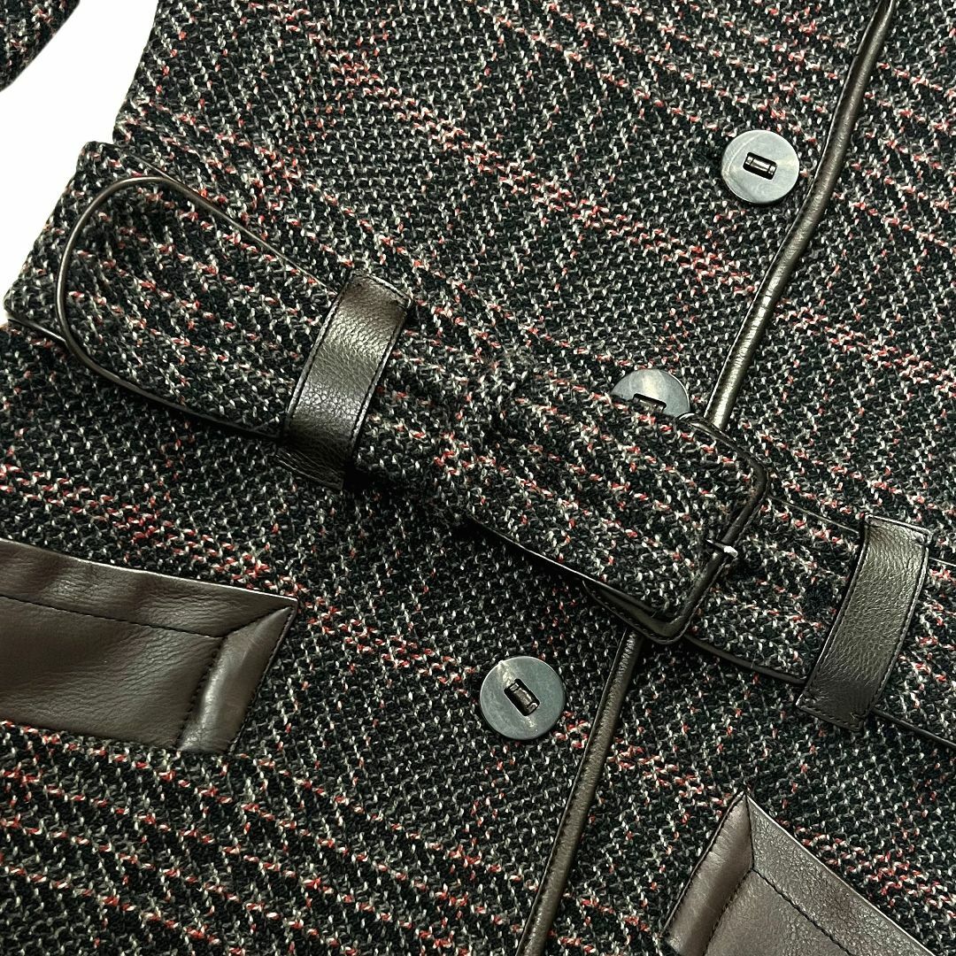 PRADA プラダ コート アンゴラ チェック レディース 40 M-www