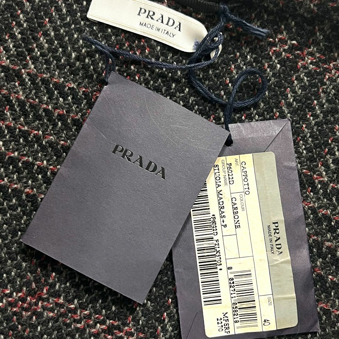 PRADA プラダ コート アンゴラ チェック レディース 40 M-www