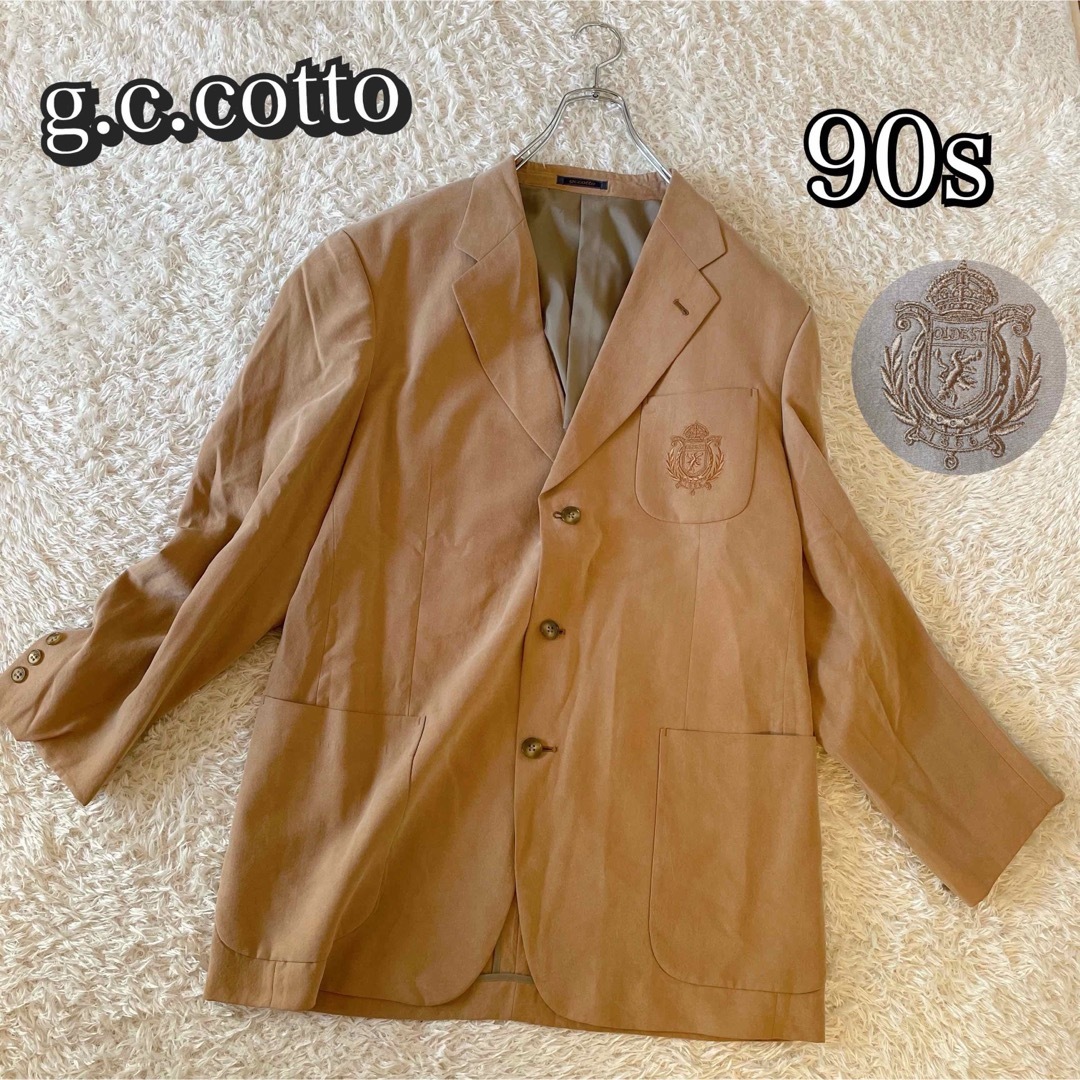 【人気】G.C. Cotto 90年代テーラードジャケットコートXLベージュ