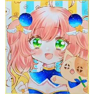 原画 手描きイラスト ピンクの魔法少女 創作(アート/写真)