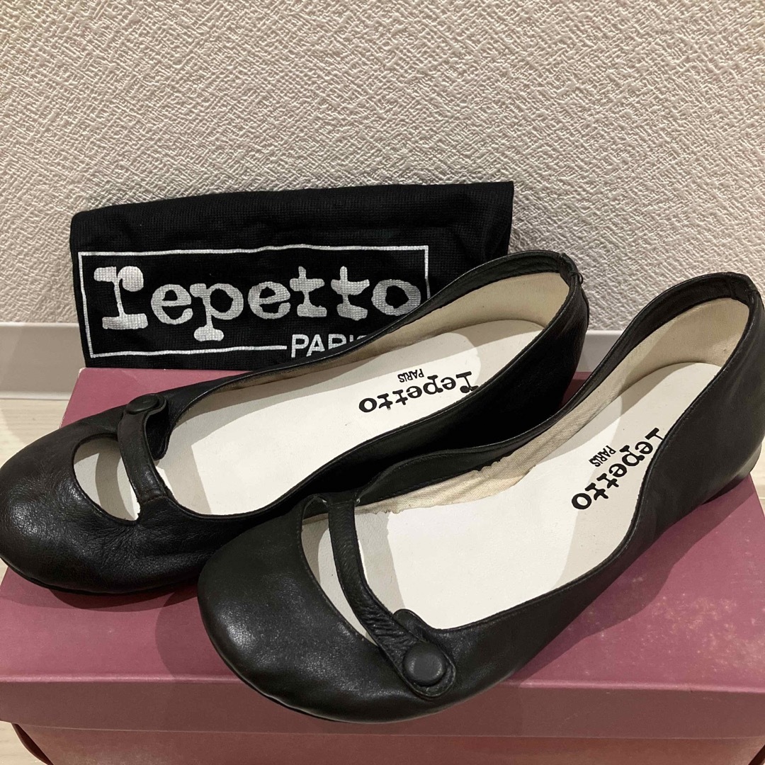 repetto(レペット)の新品試着のみ レア レペット  黒 37.5 ストラップ  レディースの靴/シューズ(バレエシューズ)の商品写真