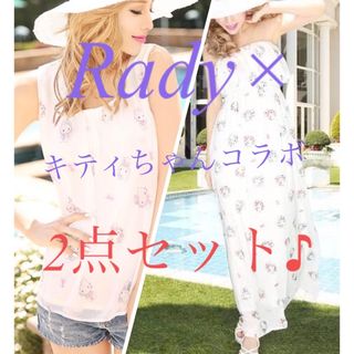 レディー(Rady)のRady キティちゃんコラボ シフォンレース マキシワンピース＋トップス 計2点(ロングワンピース/マキシワンピース)