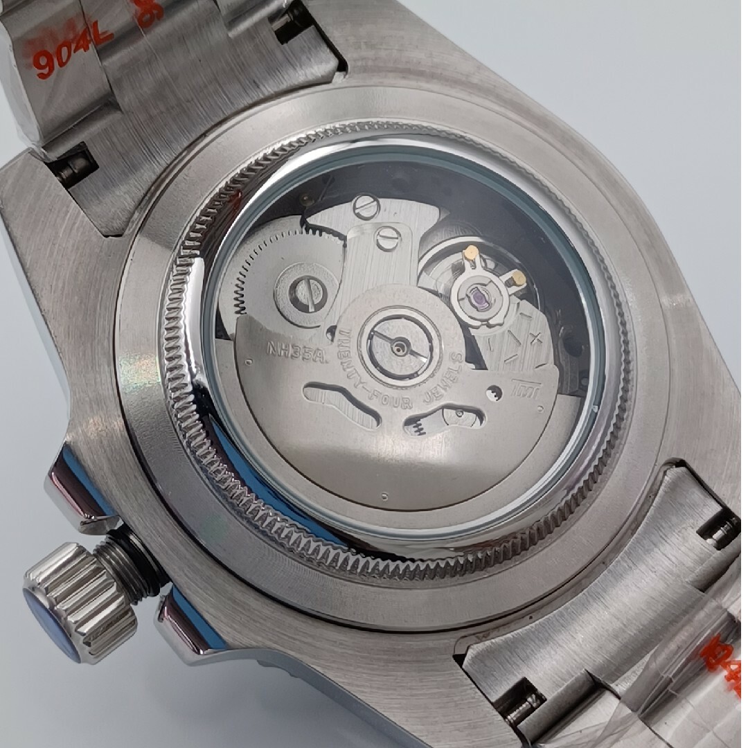 新品(673)SEIKOMODカスタム腕時計GMT緑赤GS文字盤