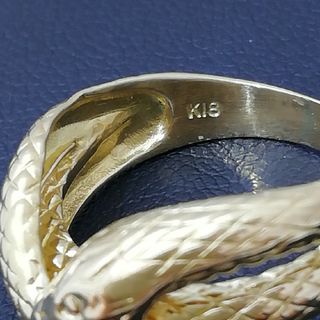 K18♦️ルビー付き✨蛇リング✨size9 シンプル◇金✨ヘビリング✨の
