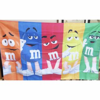 『特大９』 五色M&M'S ■新品アメリカM&Mチョコ　チョコレート フラッグ旗(その他)