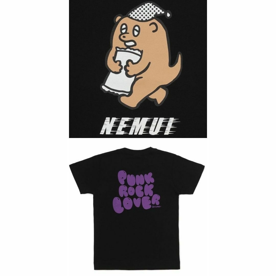 130サイズ定価4400円新品 cune キューン 眠い  キッズ Tシャツ 黒