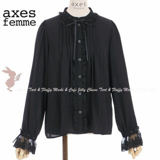 アクシーズファム(axes femme)のaxes femme はしごレース使いブラウス 黒 Mサイズ(シャツ/ブラウス(長袖/七分))