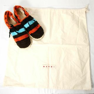 美品 MARNI ボーダー柄 エスパドリーユ ニット スリッポン スニーカー