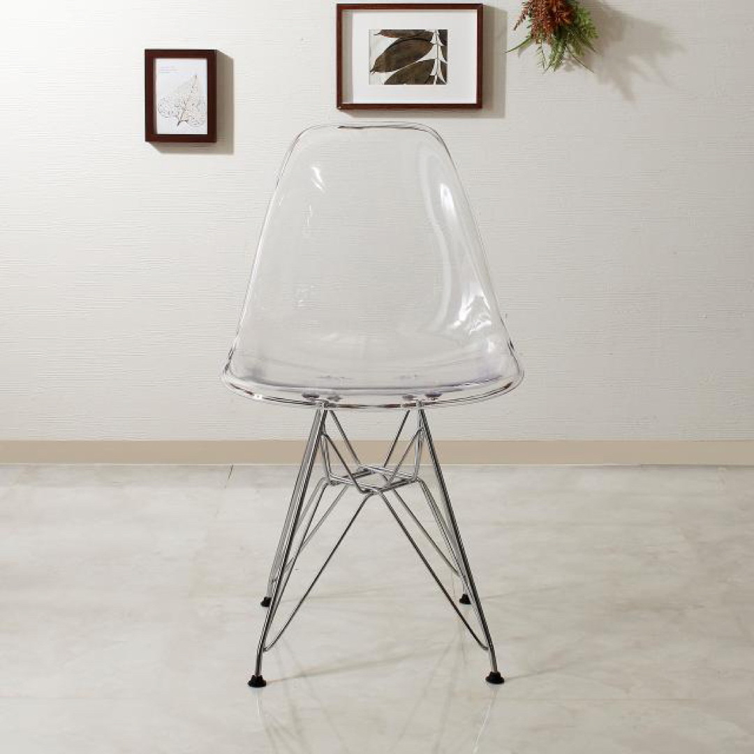 EAMES(イームズ)の未使用 EAMES shell chair Clear DSR イームズ リプロ インテリア/住まい/日用品の椅子/チェア(スツール)の商品写真