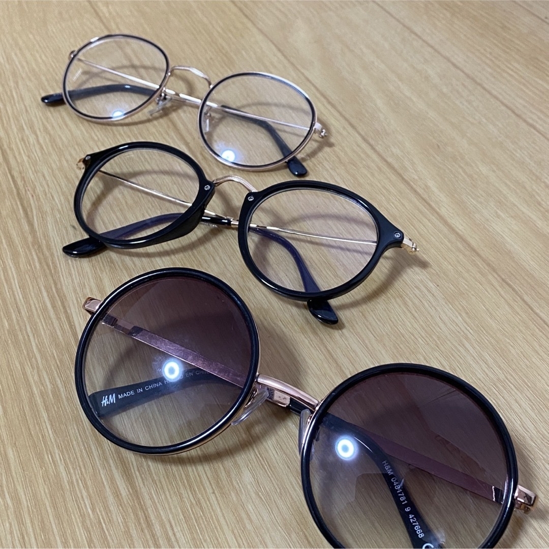 H&M(エイチアンドエム)の【レディース】サングラス伊達メガネ３つ メンズのファッション小物(サングラス/メガネ)の商品写真