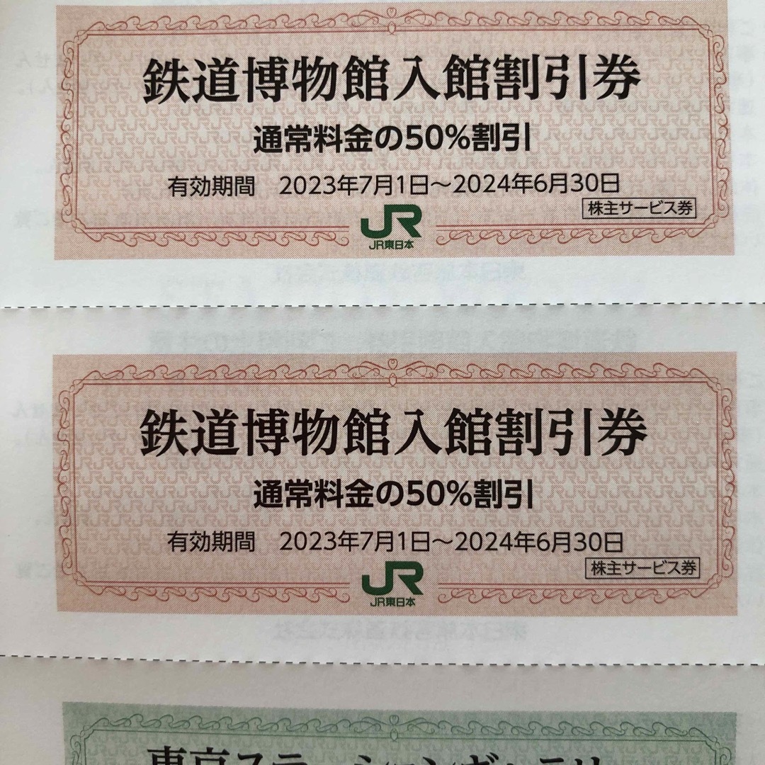 JR(ジェイアール)のお値下げ　JR東日本株主優待　鉄道博物館入館割引券 チケットの施設利用券(美術館/博物館)の商品写真