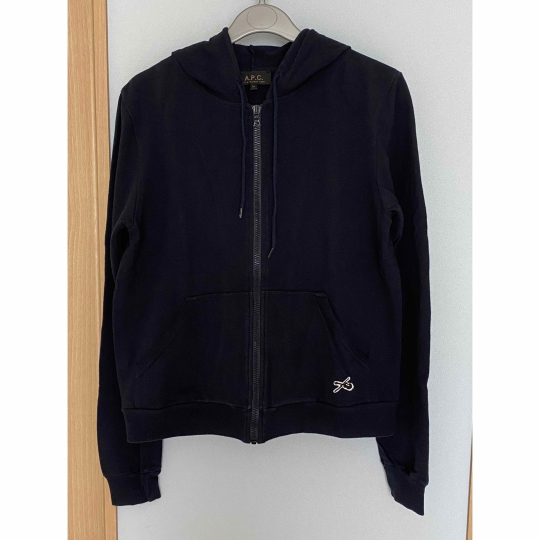 A.P.C(アーペーセー)のA.P.C パーカー ネイビー　綿100%  薄手　涼しい　M レディースのトップス(パーカー)の商品写真