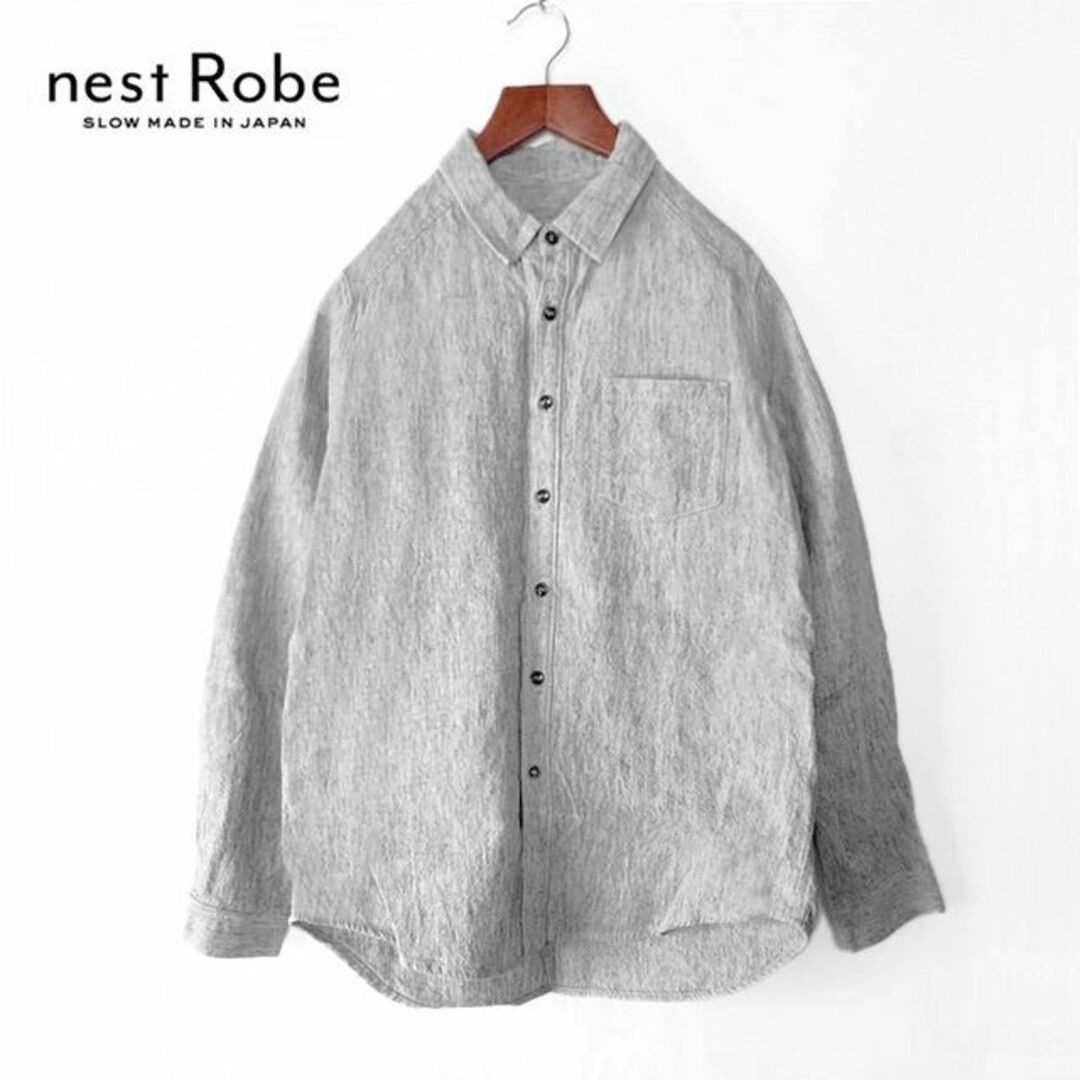 新品 nest Robe✨ネストローブ 麻 リネン スタンダードシャツ ブラウス