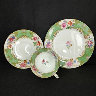 エインズレイ(Aynsley China)のアンティーク　エインズレイ　金彩　グリーン　キャビネットトリオ(食器)